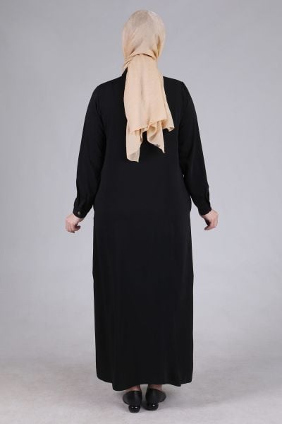 Büyük Beden Tesettür Çıtçıtlı Ferace/ Behrem