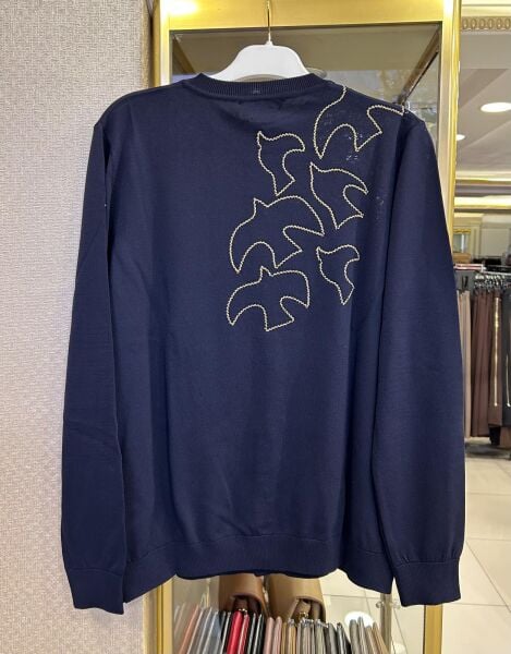 OMZU VE SIRTI KUŞ İŞLEMELİ MERSERİZE HIRKA/ GHISA