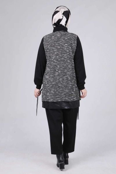 Büyük Beden Tesettür Aksesuarlı Pantolonlu Takım/BEHREM