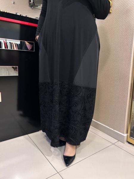 ﻿ETEK UCU İŞLEMELİ KRİSTAL PENYE ELBİSE/NURCAN ÇETİN