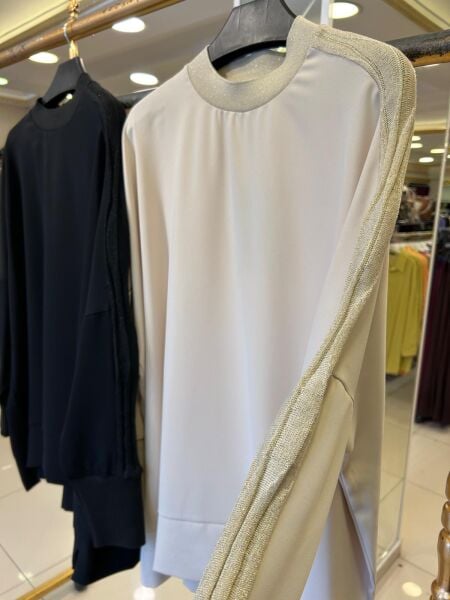 SİMLİ MERSERİZE DTY. KREP TUNİK/ GHISA