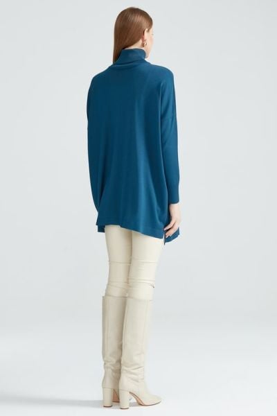 Balıkçı Yaka Oversize Basic Triko Tunik CLASSICBLUE