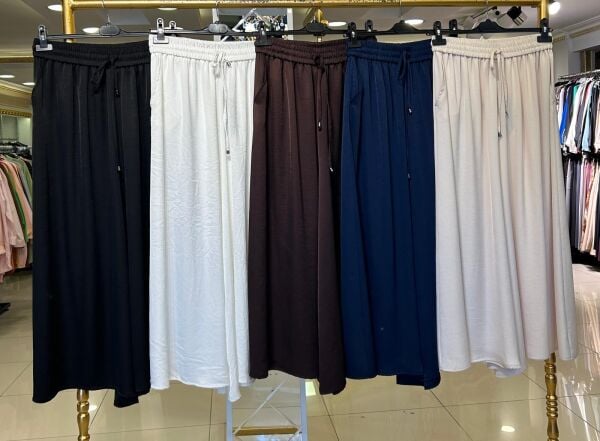 SATEN KREP GENİŞ PAÇA PANTOLON /SENTEZ 5665