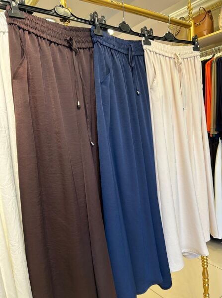 SATEN KREP GENİŞ PAÇA PANTOLON /SENTEZ 5665