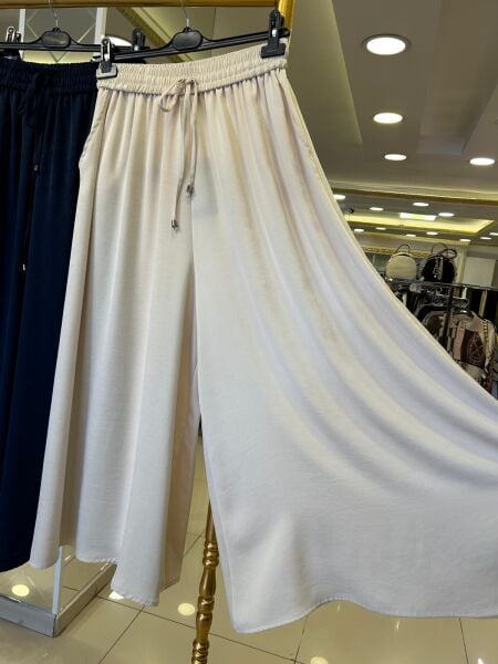 SATEN KREP GENİŞ PAÇA PANTOLON /SENTEZ 5665
