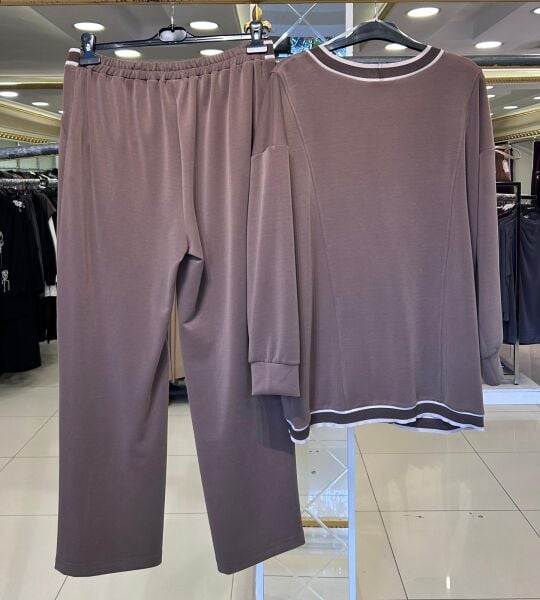 ÇİZGİLİ RİBANALI MODAL KUMAŞ TAKIM/ TIĞTRİKO 