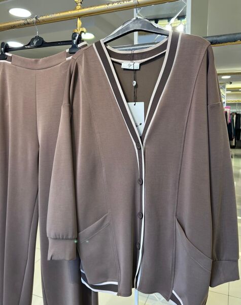 ÇİZGİLİ RİBANALI MODAL KUMAŞ TAKIM/ TIĞTRİKO 