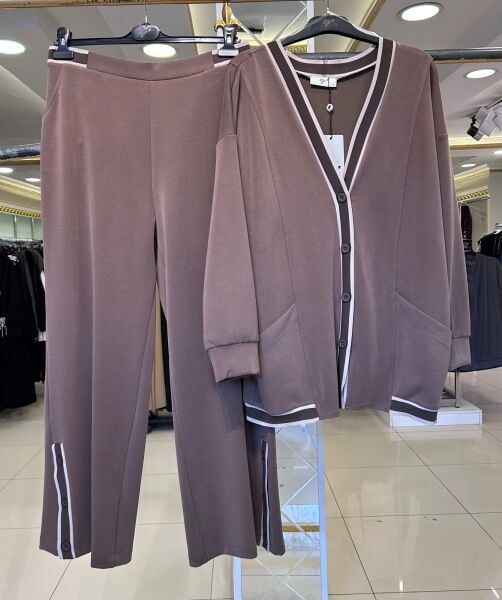 ÇİZGİLİ RİBANALI MODAL KUMAŞ TAKIM/ TIĞTRİKO 