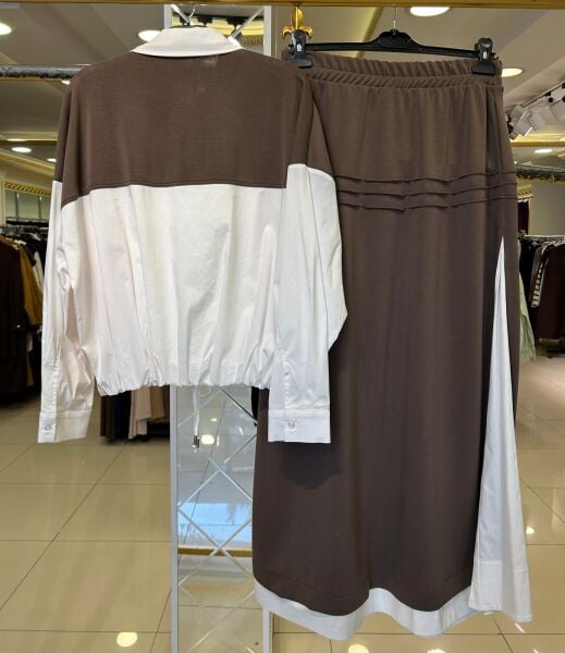 KONTRAST PARÇALI GÖMLEK ETEK TAKIM/ TIĞTRİKO