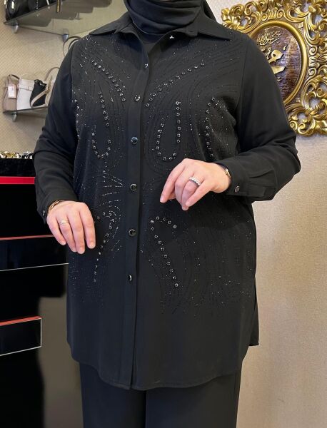 TAŞ İŞLEMELİ TENSEL GÖMLEK/ FUAT GÜRŞEN 