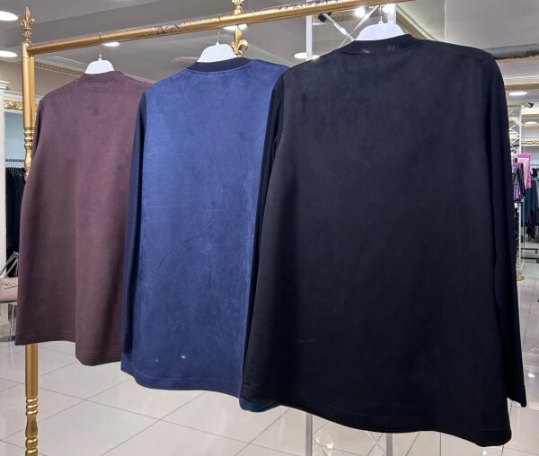 MERSERİZE KOMBİNLİ NUBUK KUMAŞ TUNİK/NUSS