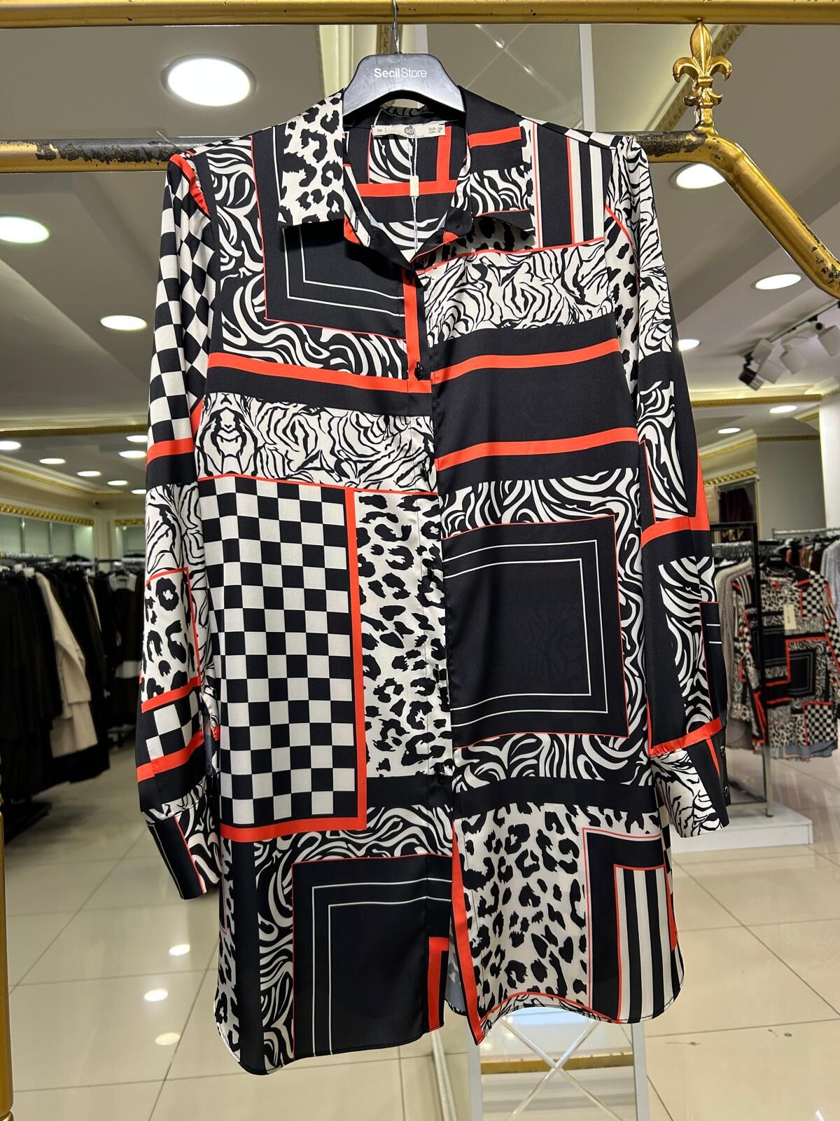 ÇOK DESENLİ SATEN KUMAŞ GÖMLEK /SEÇİL