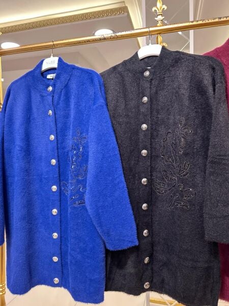 PUL İŞLEMELİ ÇITÇIT KAPAMA ANGORA HIRKA/NUSS