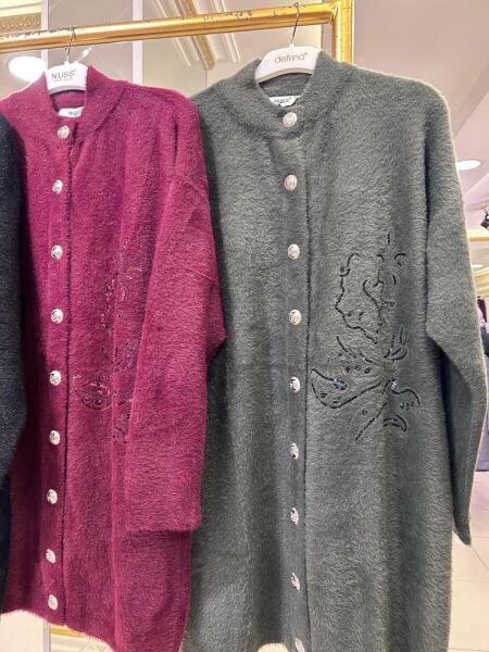 PUL İŞLEMELİ ÇITÇIT KAPAMA ANGORA HIRKA/NUSS