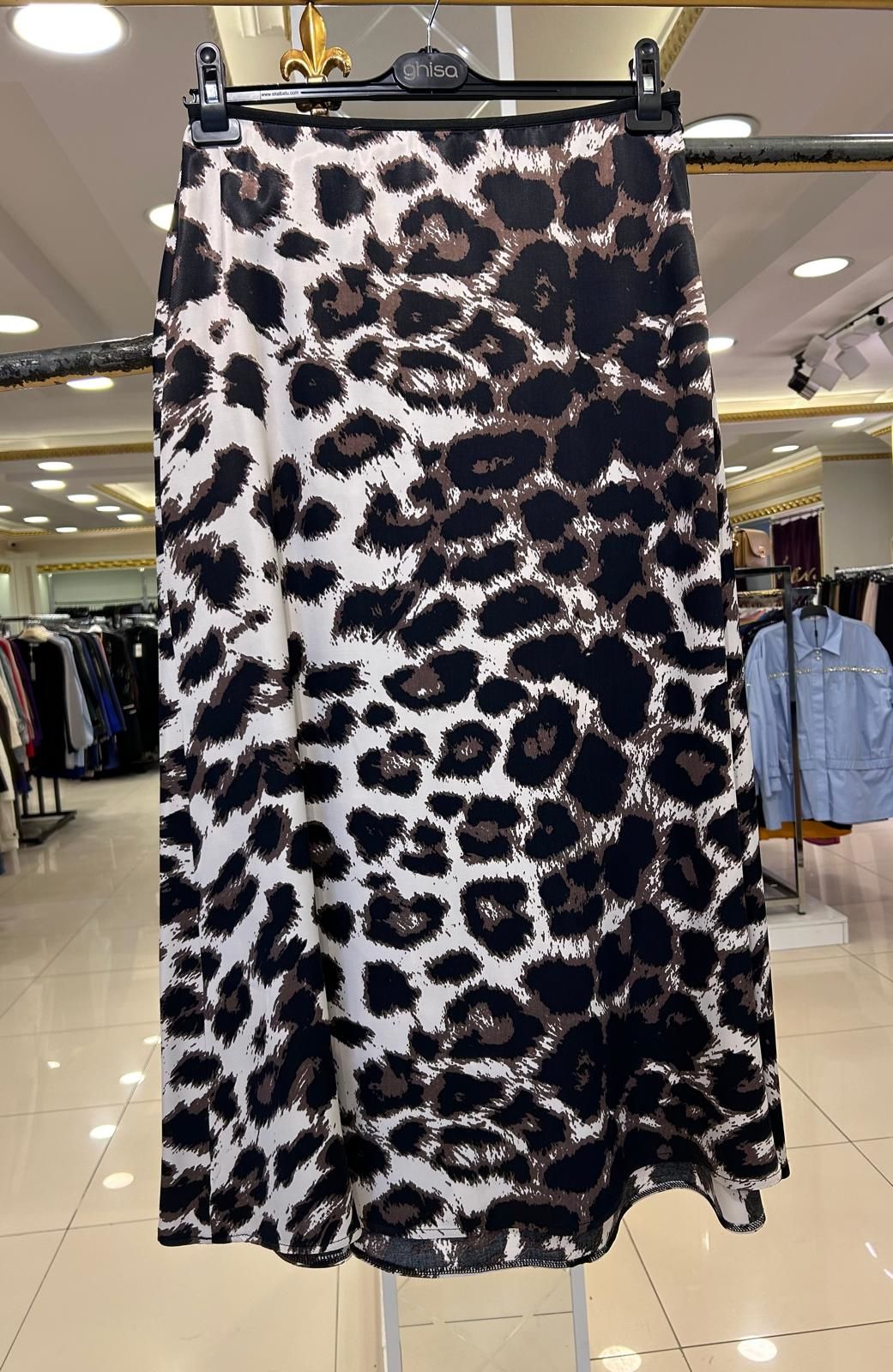 LEOPAR DESEN SATEN ETEK/GHISA