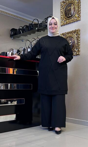 BONCUK İŞLEMELİ PAMUK KUMAŞ TUNİK /BEHREM