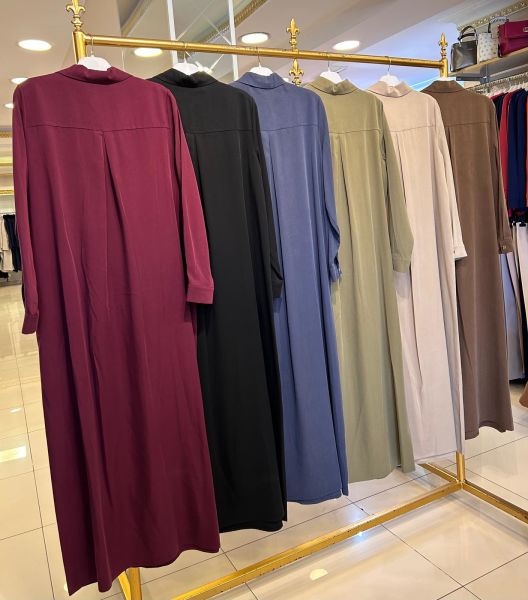 TENSEL KUMAŞ YAKALI ELBİSE/NUSS