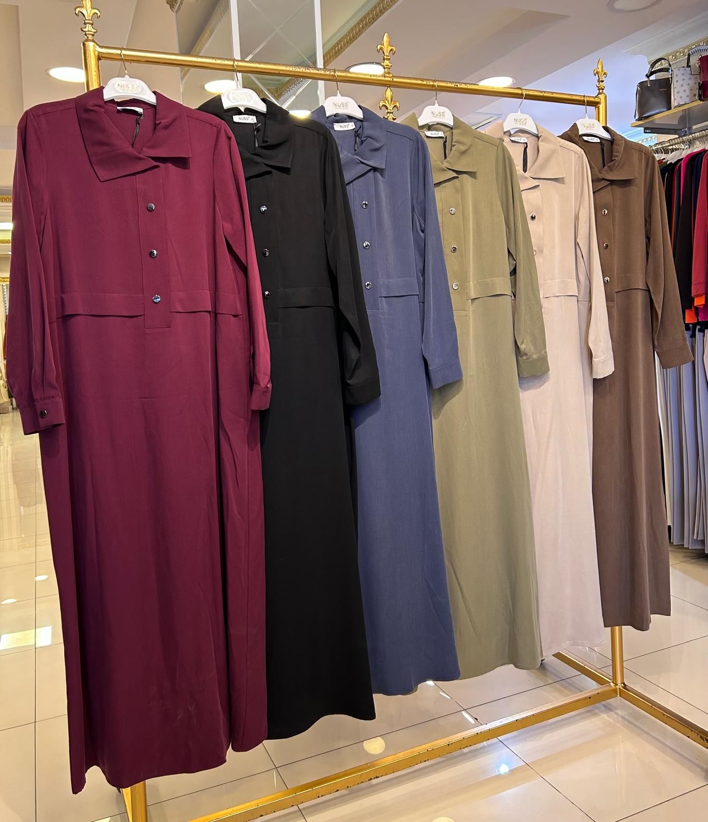 TENSEL KUMAŞ YAKALI ELBİSE/NUSS