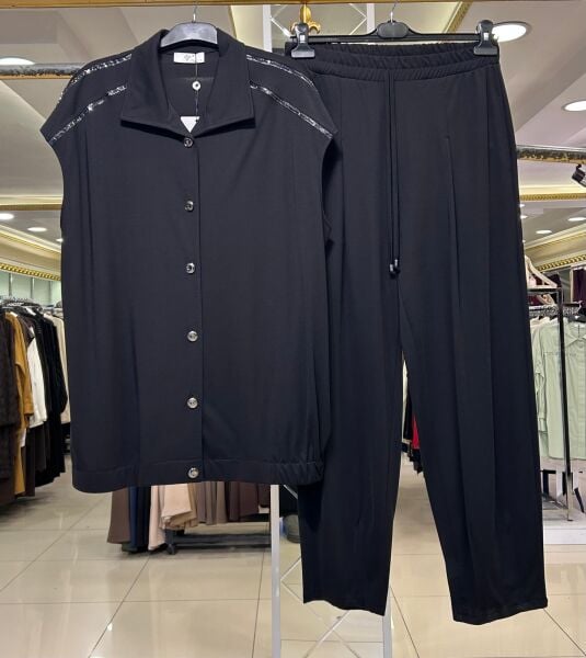 PUL ŞERİTLİ YELEK VE PANTOLON TAKIM/ TIĞTRİKO