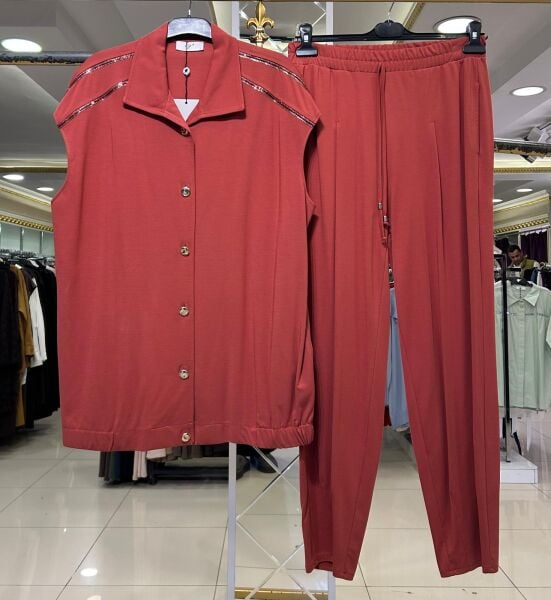 PUL ŞERİTLİ YELEK VE PANTOLON TAKIM/ TIĞTRİKO