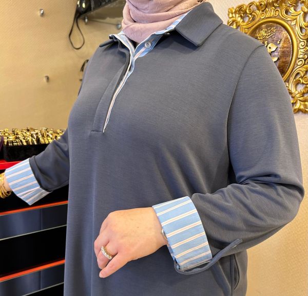 KOTON KUMAŞ DTY. POLO YAKA MODAL ELBİSE/TIĞTRİKO