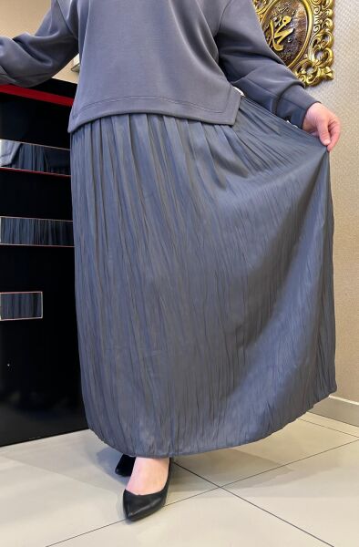 İPEK SATEN ETEK VE OYSHO BLUZ TAKIM/ TIĞTRİKO 