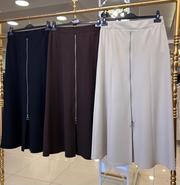 ÖNÜ FERMUARLI KAPALI YIRTMAÇ DTY. ETEK/GLARE