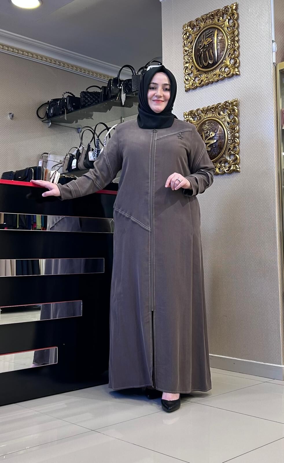 DİKİŞ DTY. FERMUARLI TENSEL KUMAŞ FERACE /ZERANAY