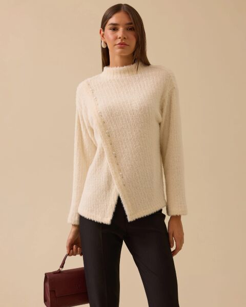 TAŞ DTY. SİMETRİK ANGORA KAZAK/ SEÇİL