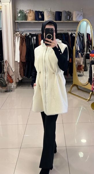 MONT KUMAŞ DTY. KAPÜŞONLU YUMOŞ YELEK /GHISA