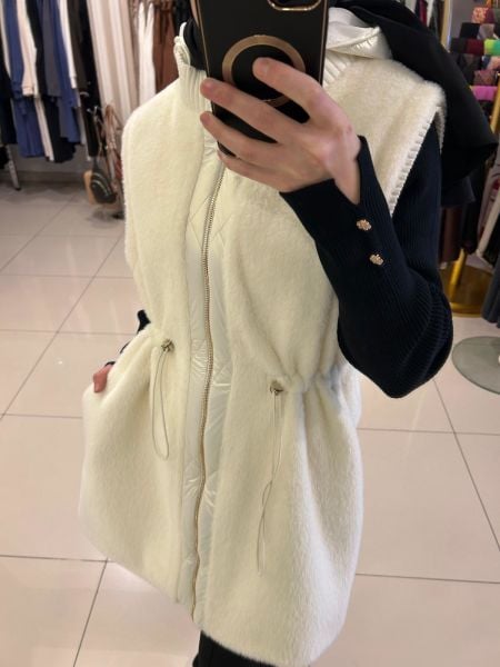 MONT KUMAŞ DTY. KAPÜŞONLU YUMOŞ YELEK /GHISA