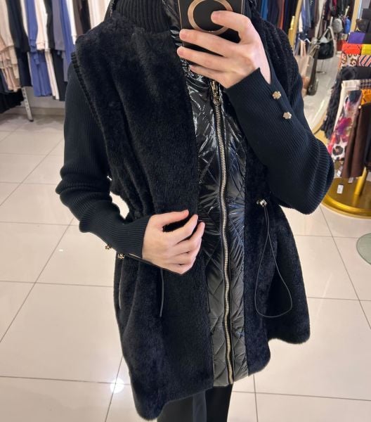 MONT KUMAŞ DTY. KAPÜŞONLU YUMOŞ YELEK /GHISA