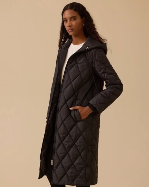 KAPÜŞONLU UZUN KAPİTONE ANORAK KABAN/ SEÇİL