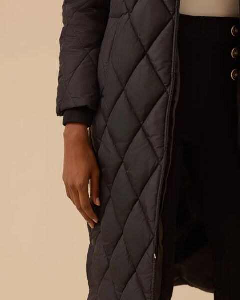 KAPÜŞONLU UZUN KAPİTONE ANORAK KABAN/ SEÇİL