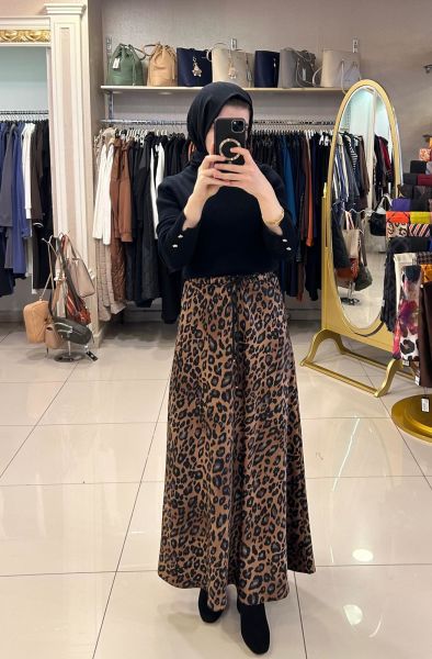 LEOPAR DESEN SATEN ETEK/SENTEZ