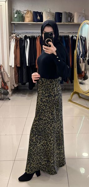 LEOPAR DESEN SATEN ETEK/SENTEZ