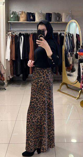 LEOPAR DESEN SATEN ETEK/SENTEZ