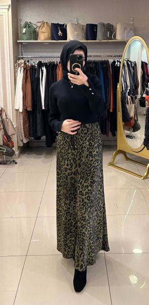 LEOPAR DESEN SATEN ETEK/SENTEZ