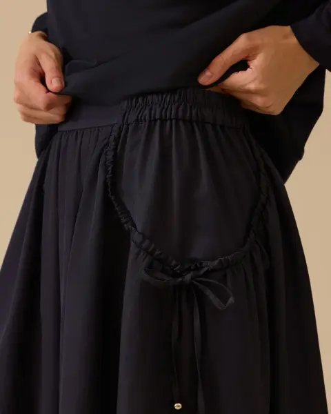 KOL DETAYLI SWEATSHIRT  VE BÜZGÜLÜ ETEK TAKIM 1021-1012 /SEÇİL