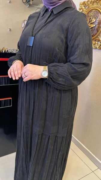 KENDİNDEN DESENLİ KOLYE DTY. VİSKON ELBİSE/ LISSMORE 