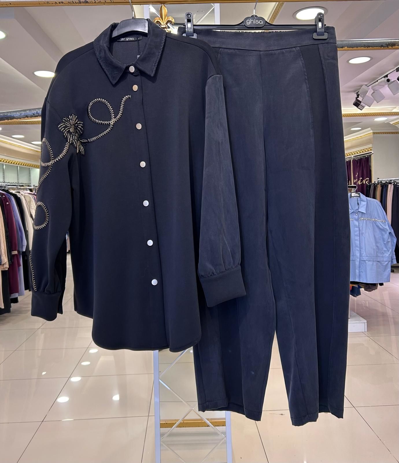 GOLD İŞLEMELİ TUNİK PANTOLON TAKIM/GHISA