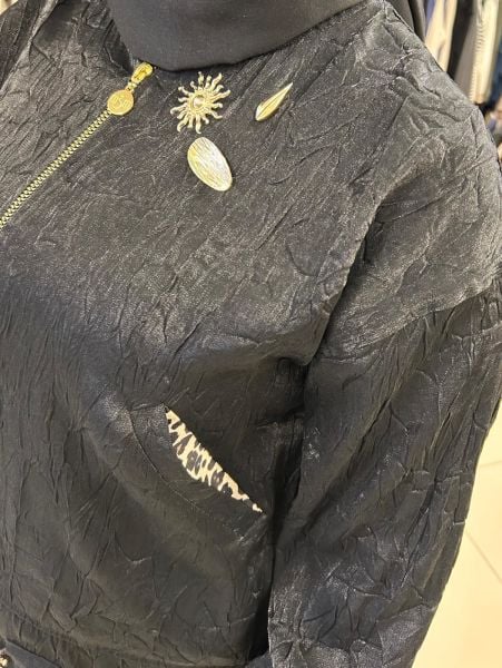 ﻿SATEN KIRIŞTIRMA CEKET VE LEOPAR ETEKLİ TAKIM/MÜSEMMA