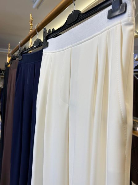 BELİ LASTİKLİ BOL PAÇA PANTOLON/SENTEZ