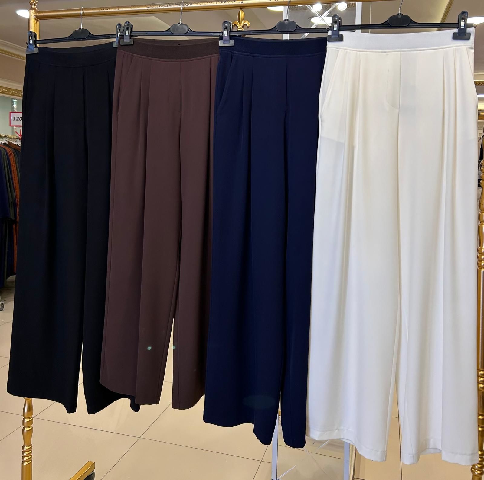 BELİ LASTİKLİ BOL PAÇA PANTOLON/SENTEZ