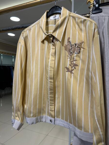 GÖMLEĞİ BONCUK İŞLEMELİ VİSKON KUMAŞ TAKIM/ TIĞTRİKO