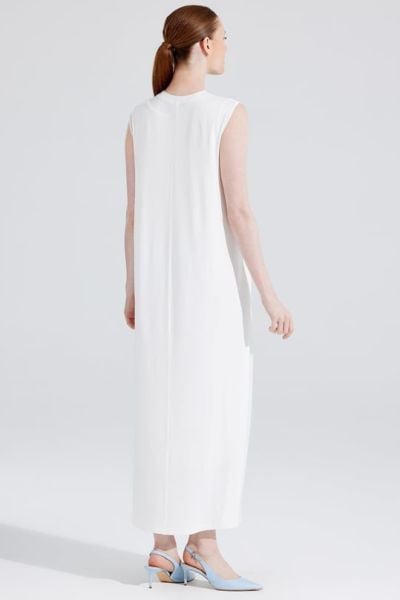 ﻿ÖNÜ ŞİFONLU KOLSUZ İÇLİK ELBİSE/TIĞTRİKO