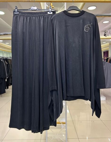 TAŞ İŞLEMELİ MERSERİZE VE İPEK CUPRA KOMBİNLİ TAKIM /NUSS