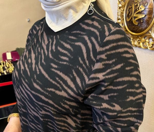 REGLAN KOL DTY. ZEBRA DESEN ELBİSE/VEKA