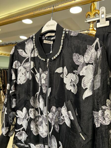 LAVİNYA DESENLİ ORGANZE TÜL CEKETLİ 3'LÜ TAKIM/ MÜSEMMA