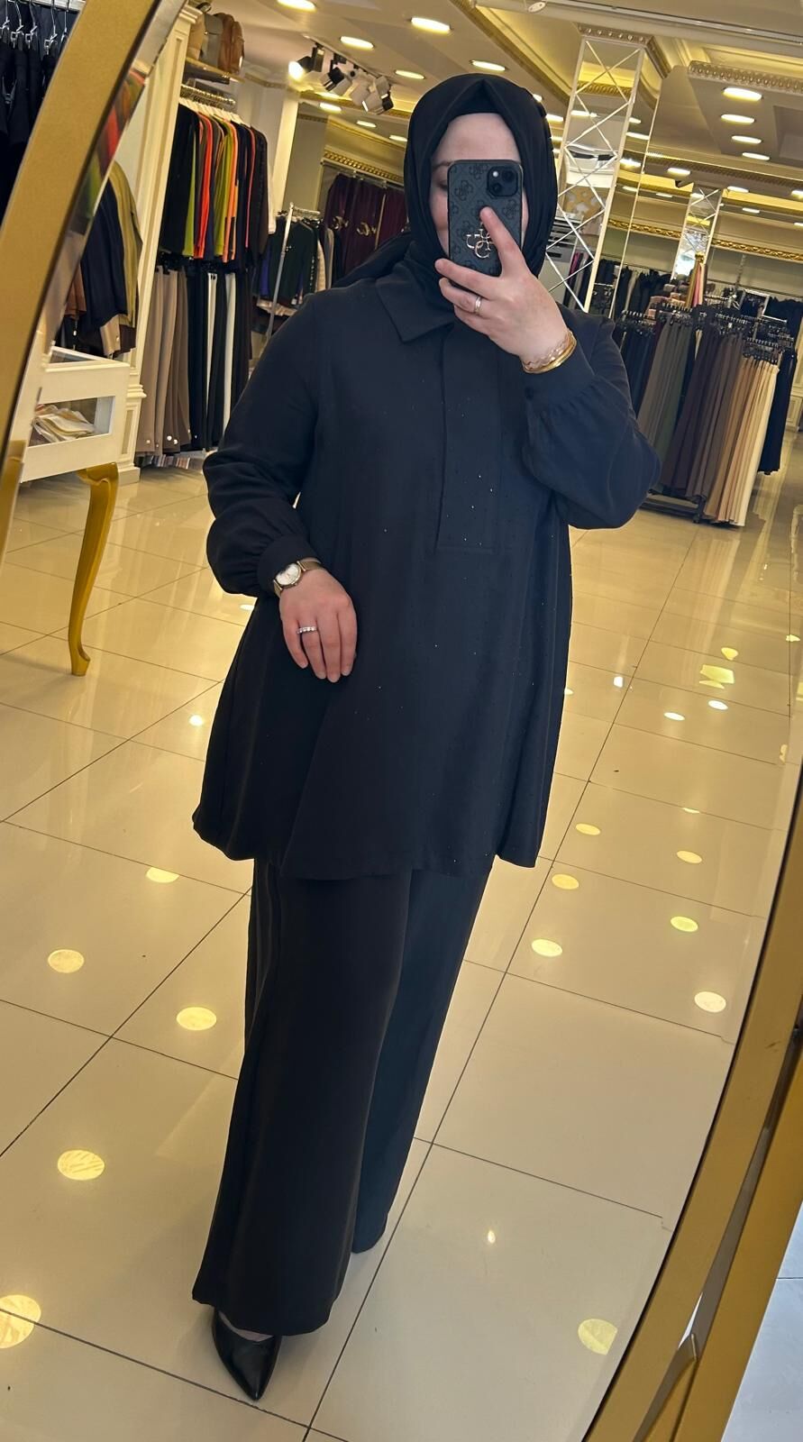 TUNİĞİ TAŞ İŞLEMELİ TENSEL TAKIM /NUSS